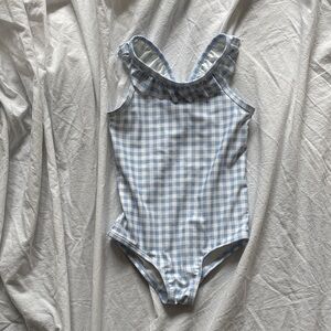 Carter's Blue and White Gingham Ruffle One-Piece